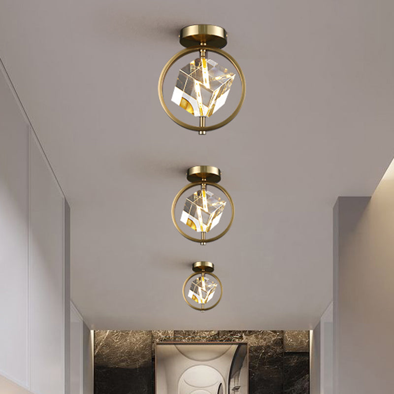 Luminaire encastré géométrique contemporain en cristal à 2 lumières