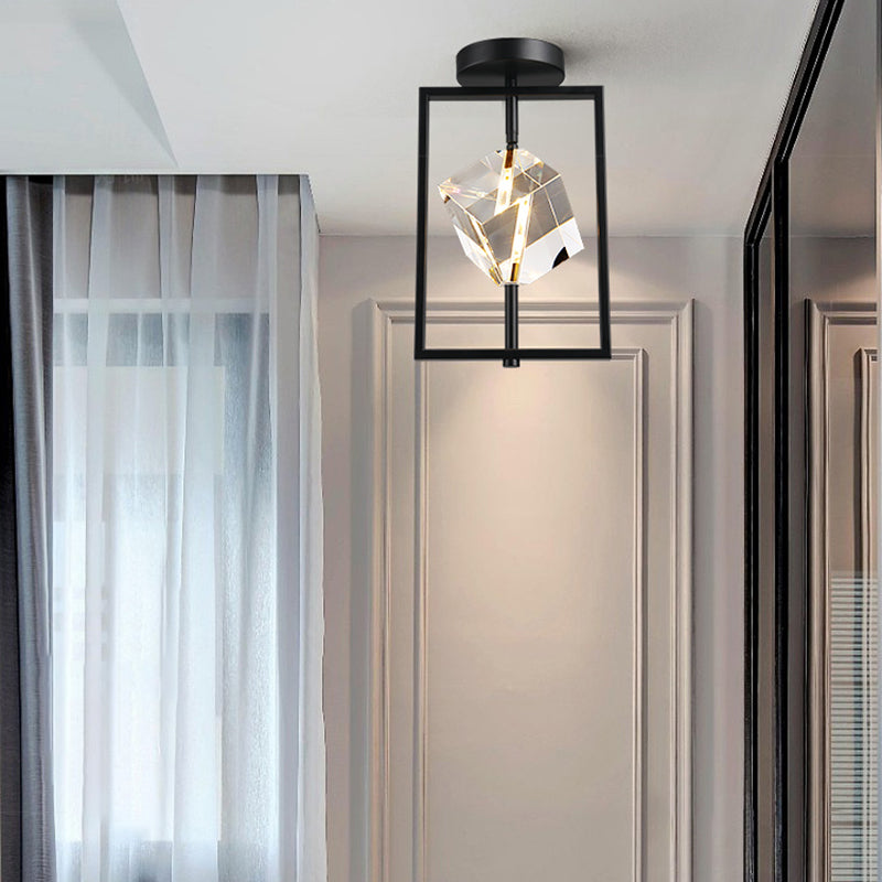 Luminaire encastré géométrique contemporain en cristal à 2 lumières