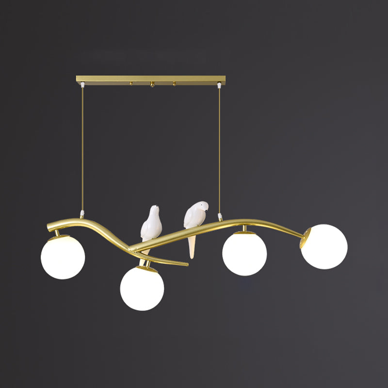 Luminaires de l'île contemporaine sphère verre 4 lumières lumières îles lumières