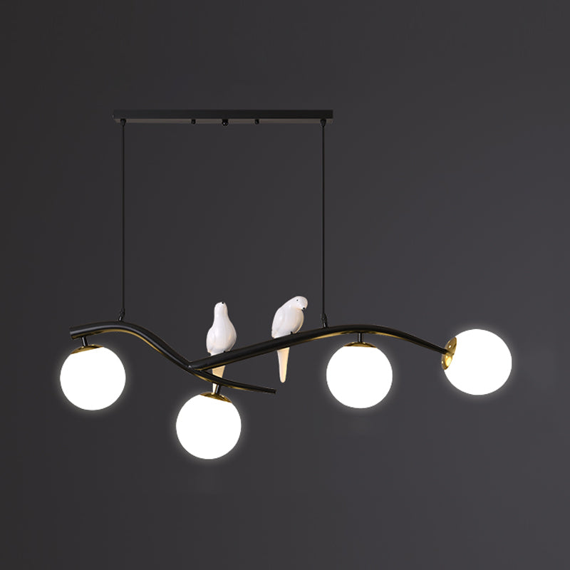 Luminaires de l'île contemporaine sphère verre 4 lumières lumières îles lumières