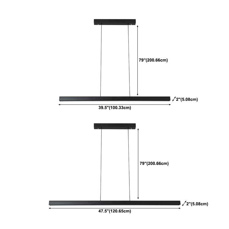 1-Light Modern Pendant Lighting Linear Pendant Light Fixture with Acrylic Shade