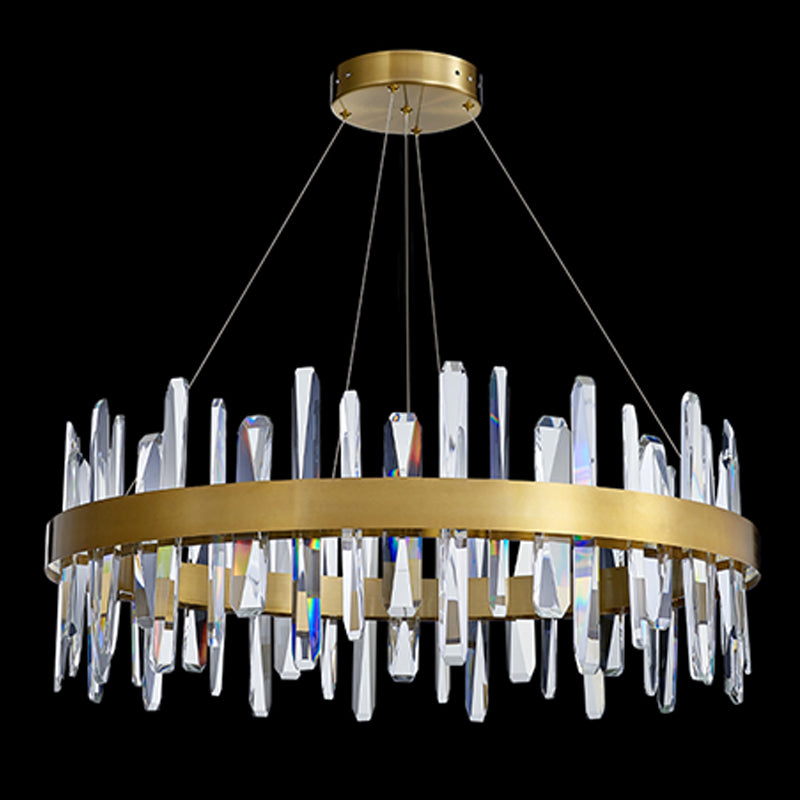 Modern Pendant Light Circle Crystal Single Light Island Lighting Idea For Dining Room