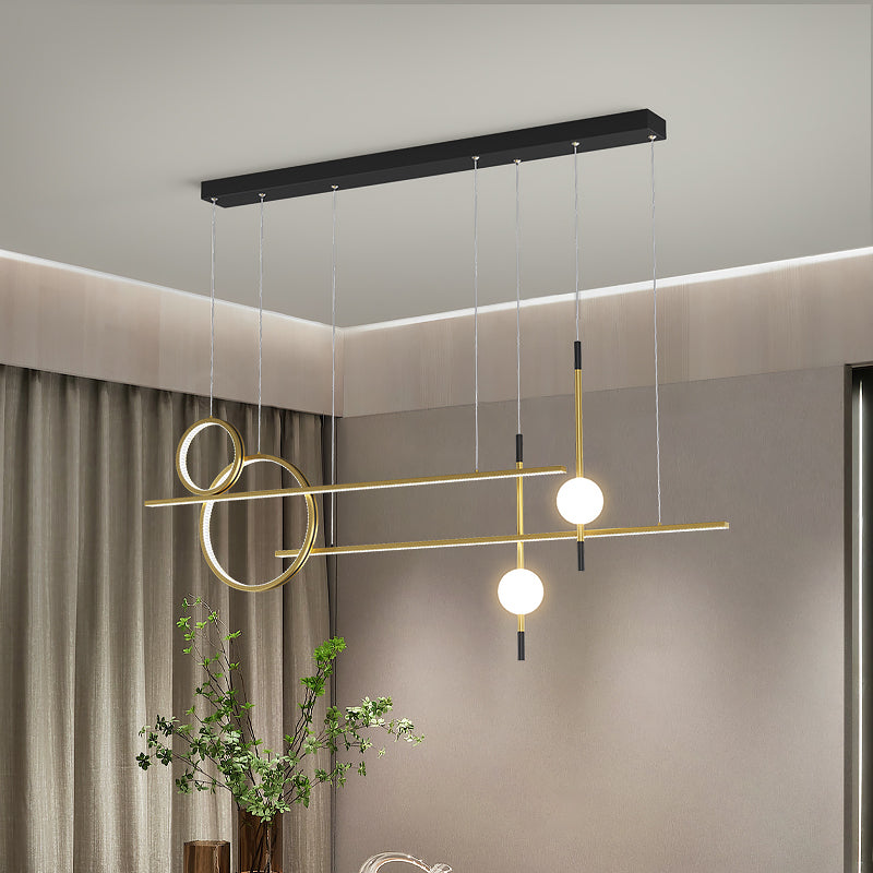 Zeitgenössische Insel Licht Geometrisches Metall 6 Lichter Island Lichter