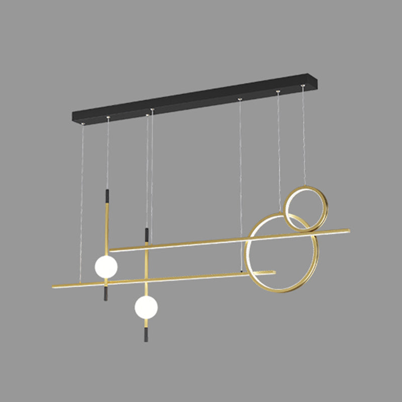 Contemporary Island Light Geometric Metal 6 Lights Island Lights