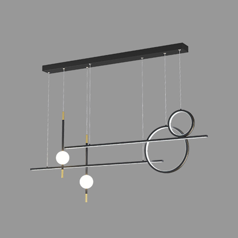 Contemporary Island Light Geometric Metal 6 Lights Island Lights