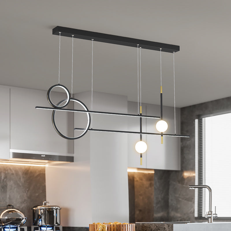 Zeitgenössische Insel Licht Geometrisches Metall 6 Lichter Island Lichter