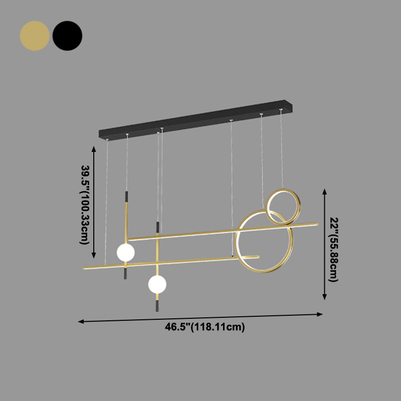 Zeitgenössische Insel Licht Geometrisches Metall 6 Lichter Island Lichter