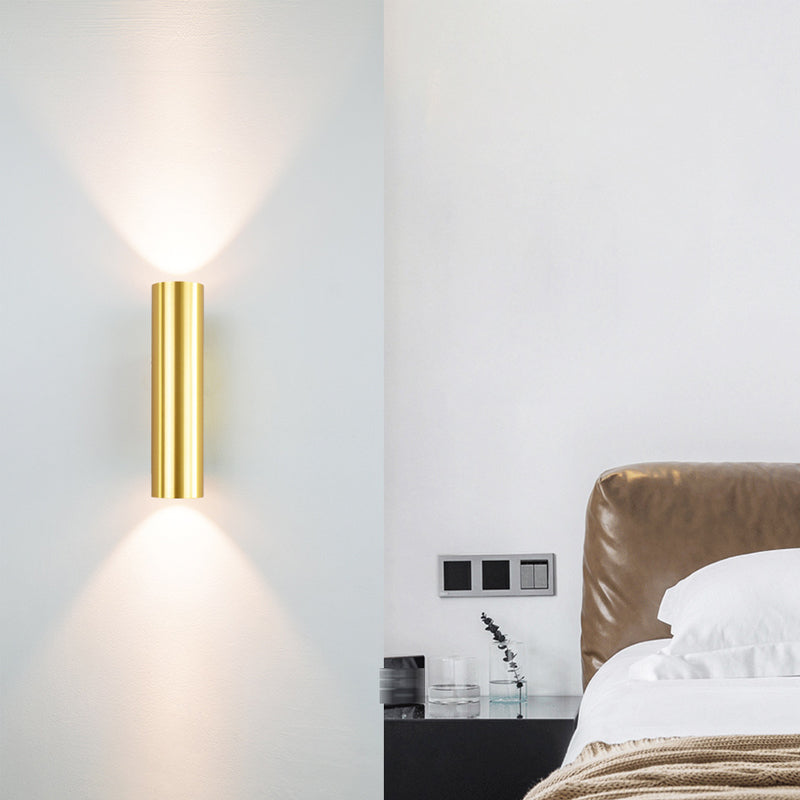 Stile moderno cilindro con le luci della parete con le luci in metallo a 2 luci rondella da parete