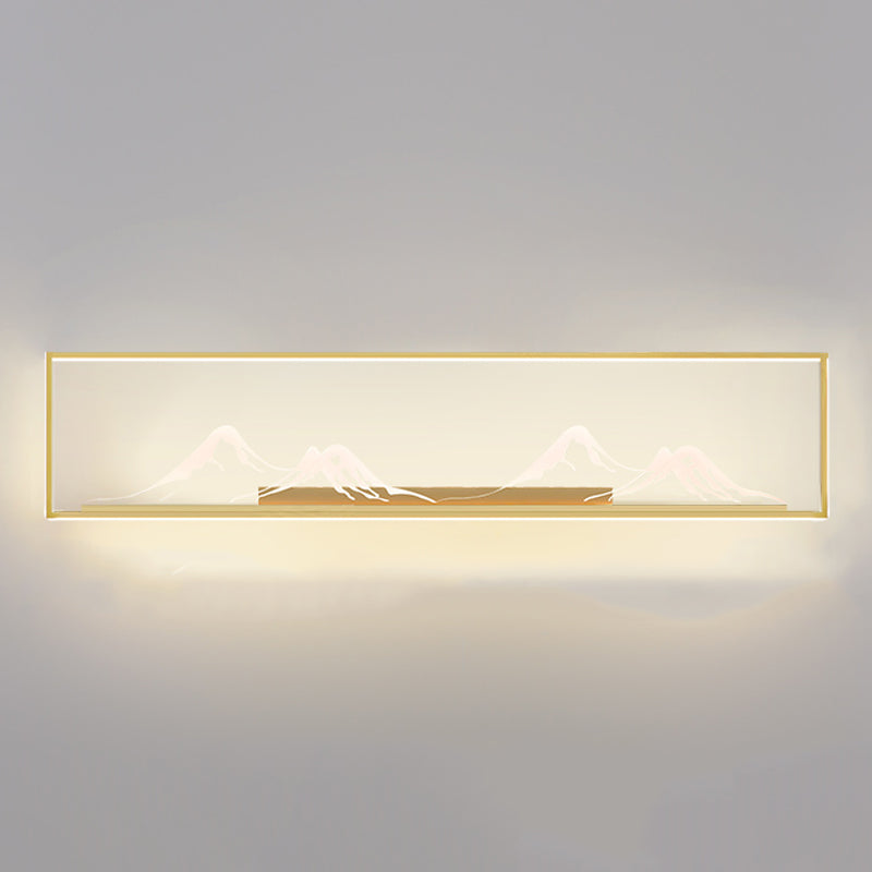 Metal Square Shape Wall Sconce Modern Style 2 Lights Wall Mounted Light