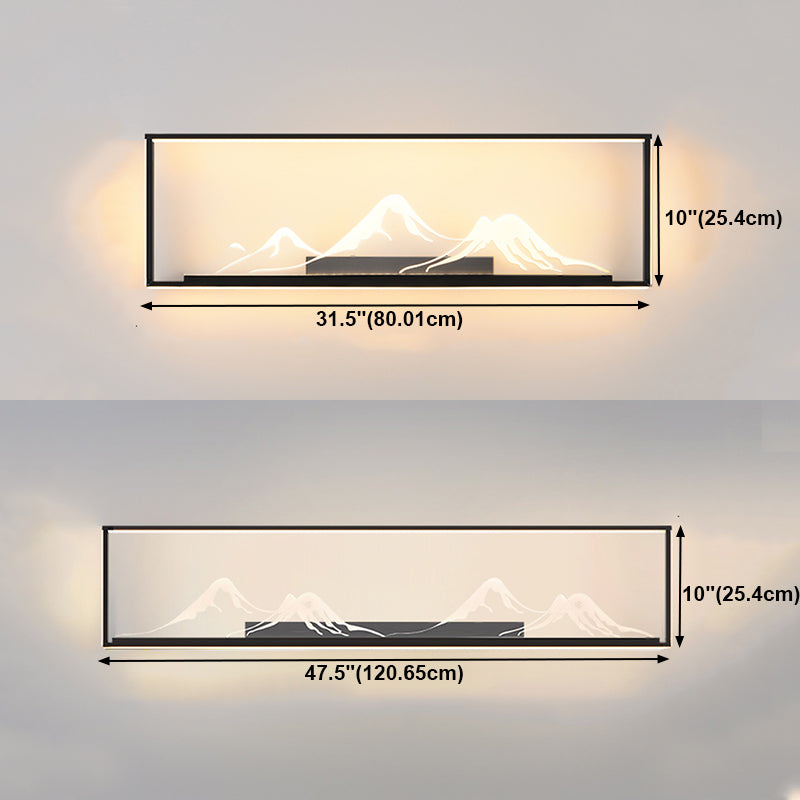 Metal Square Shape Wall Sconce Modern Style 2 Lights Wall Mounted Light