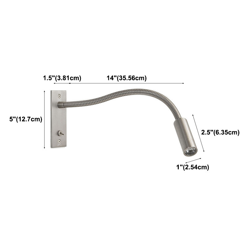 Moderner Stil rechteckiger Wandbeleuchtung Metall 1 Leuchtwand montierte Lesen Leuchten