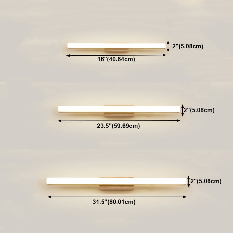 Sortie en bois linéaire Appareau de style moderne 1 Miroir clair Muroir Mur moulé en marron