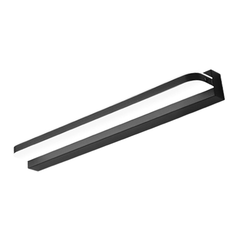 Linear Shape Metal Wall Sconce Modern Style 1 Light Mirror Wall Mounted Light