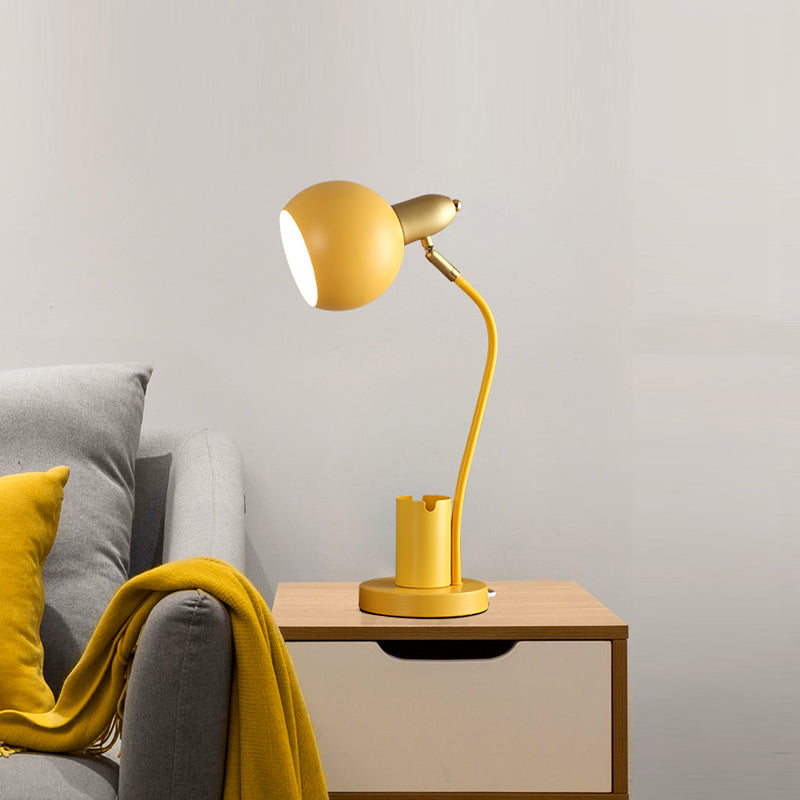 Contemporary Style Dome Table Lamp Metal 1-Light Nightstand Lamp