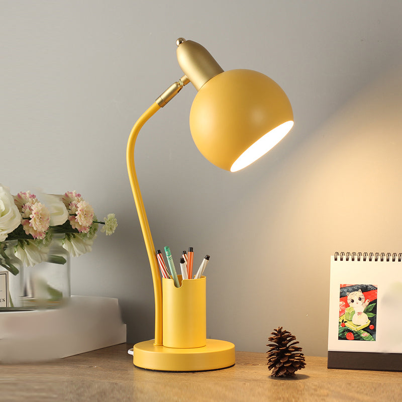 Contemporary Style Dome Table Lamp Metal 1-Light Nightstand Lamp