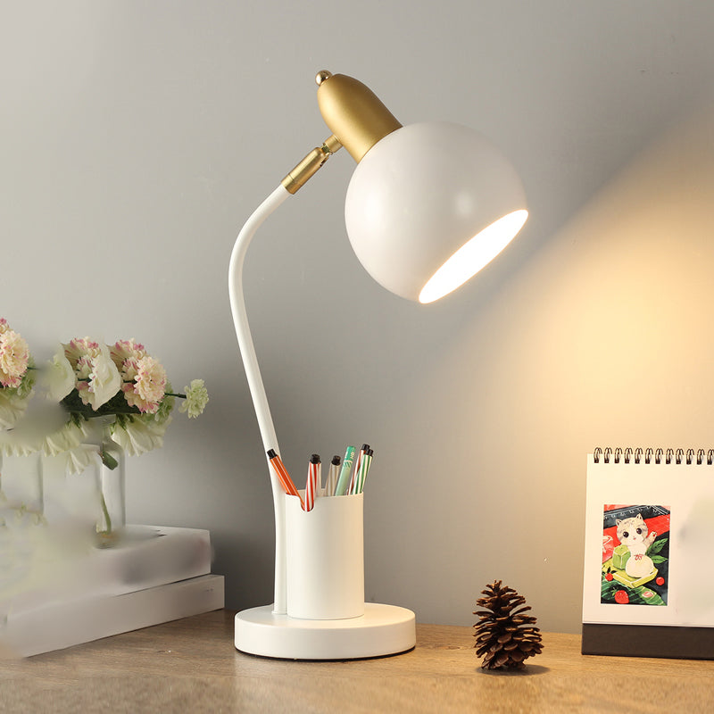 Contemporary Style Dome Table Lamp Metal 1-Light Nightstand Lamp