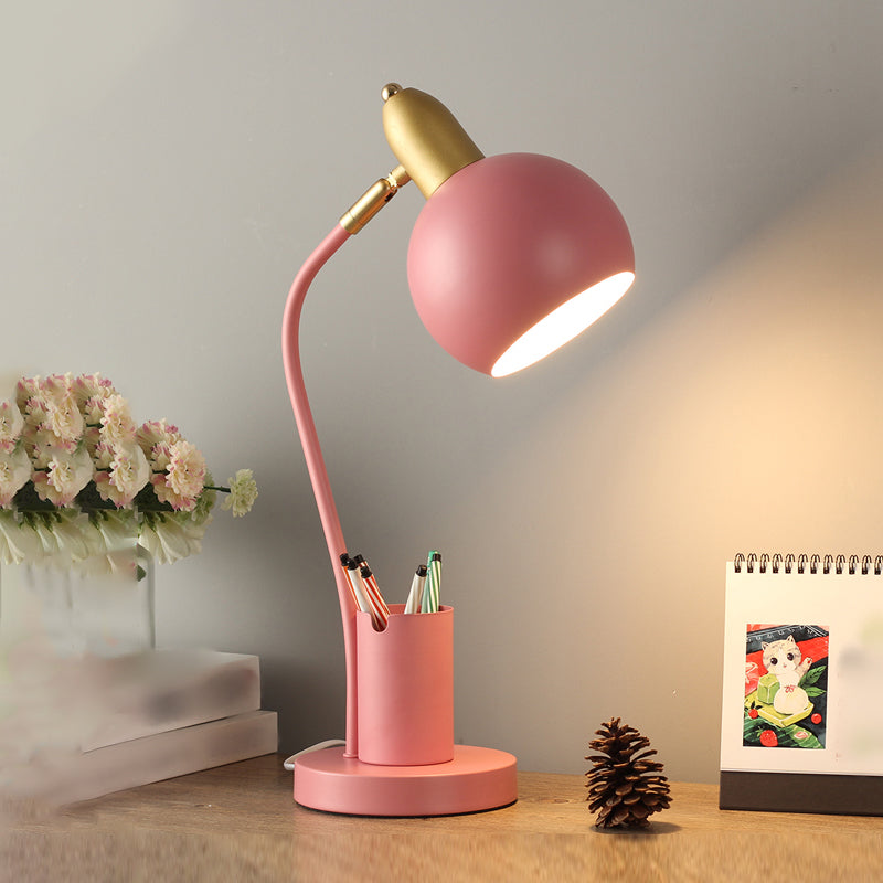 Contemporary Style Dome Table Lamp Metal 1-Light Nightstand Lamp