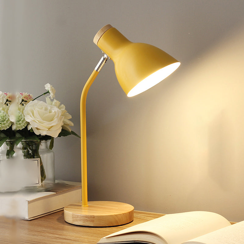 Modern Style Round Night Table Lamp Metal 1-Light Table Light