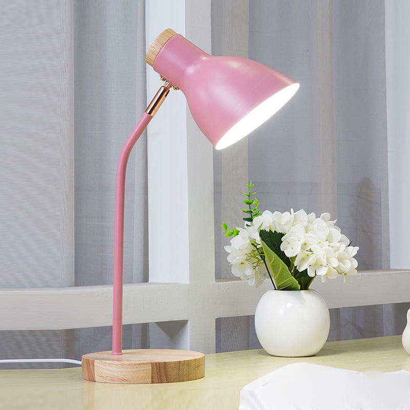 Modern Style Round Night Table Lamp Metal 1-Light Table Light