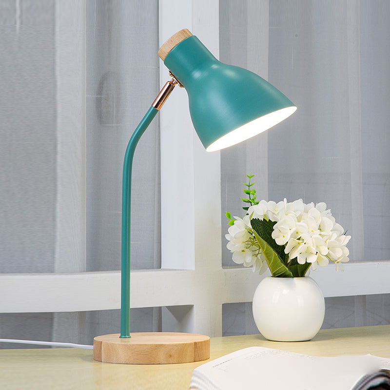 Modern Style Round Night Table Lamp Metal 1-Light Table Light