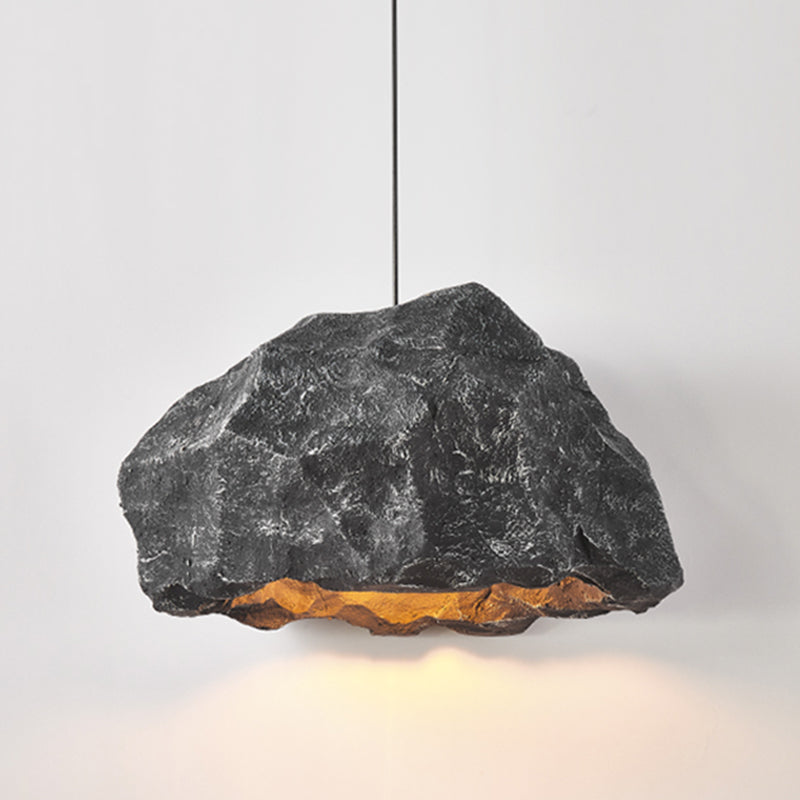 1-Light Rock Suspended Lighting Fixture Modern Pendant Light Kit for Dining Room