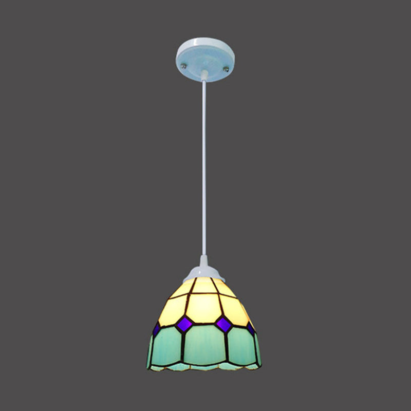 Pendre de suspension en verre d'art Light Tiffany Bowl suspendu pour salle à manger