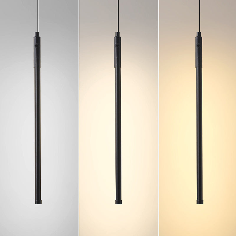 Pendre de style moderne linéaire en métal à 1 lumière pour le restaurant