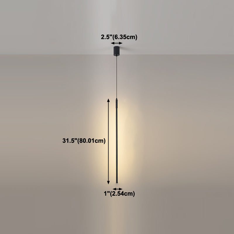 Pendre de style moderne linéaire en métal à 1 lumière pour le restaurant