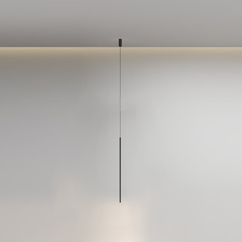 Style moderne linéaire pendant en métal à 1 lumière pour chambre à coucher