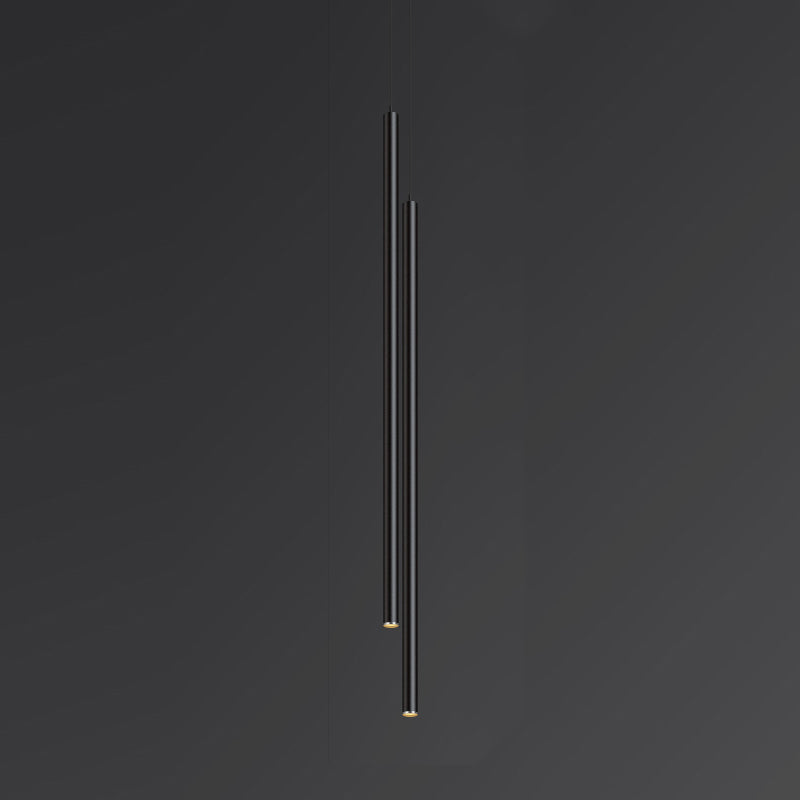 Style moderne linéaire pendant en métal à 1 lumière pour chambre à coucher