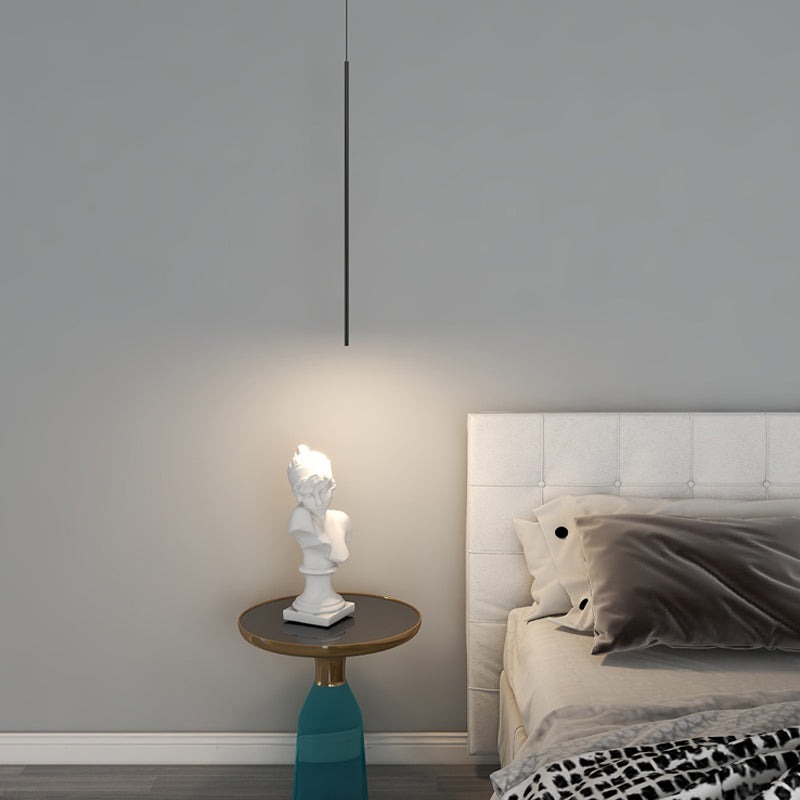 Style moderne linéaire pendant en métal à 1 lumière pour chambre à coucher
