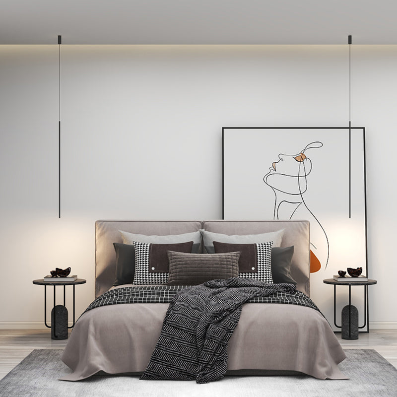 Style moderne linéaire pendant en métal à 1 lumière pour chambre à coucher
