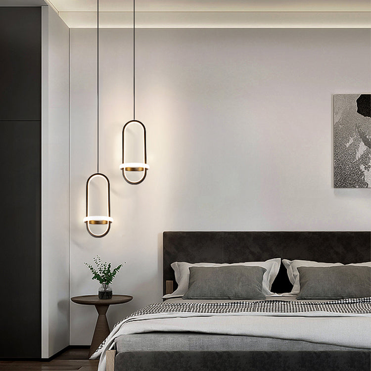 Chambre à coucher lampe suspendue moderne kit d'éclairage pendentif en aluminium linéaire avec 2 lumières