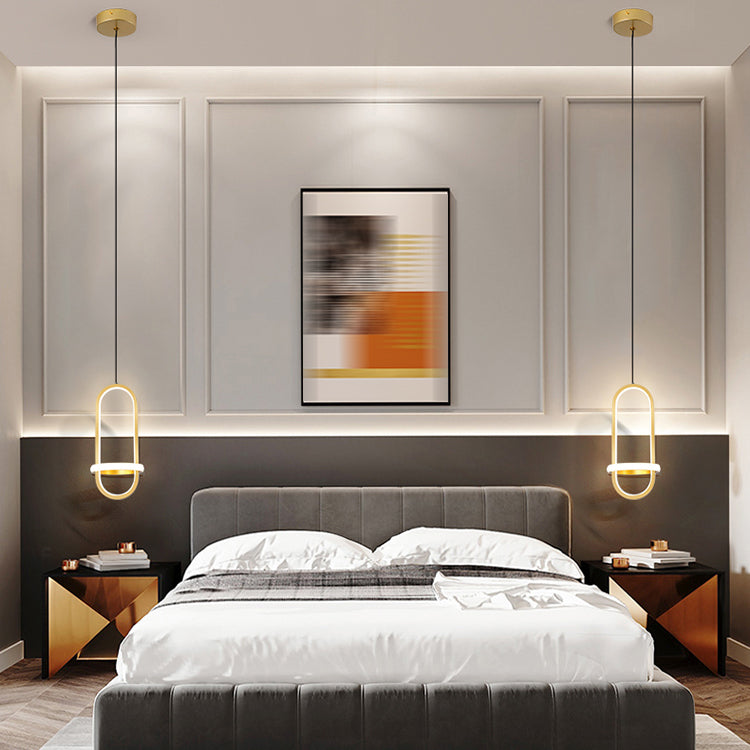 Chambre à coucher lampe suspendue moderne kit d'éclairage pendentif en aluminium linéaire avec 2 lumières