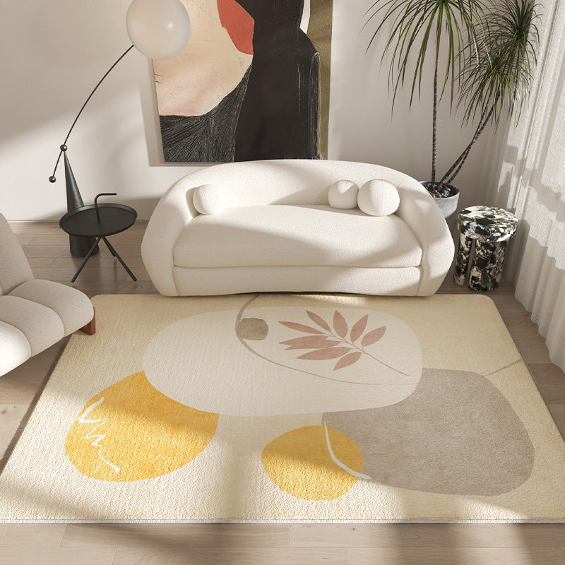 Purple Casual Rug Polyester Color Block Rug Drawing Rug for Living Room
