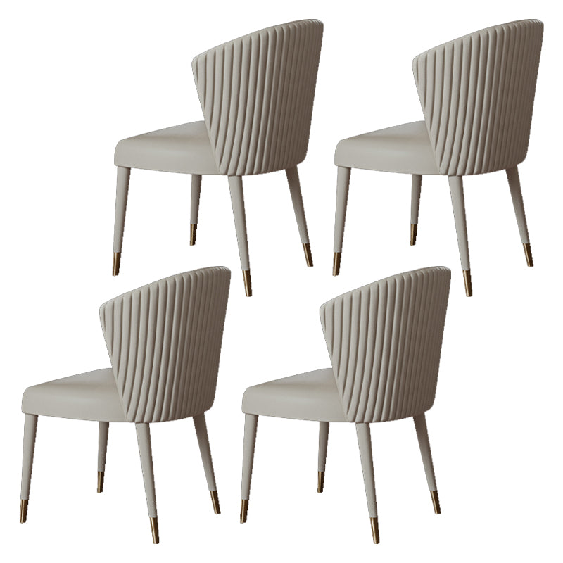 Modern 1/4/5/7 Pieces Round Dining Set Sintered Stone Dining Table Set with Leather Chairs