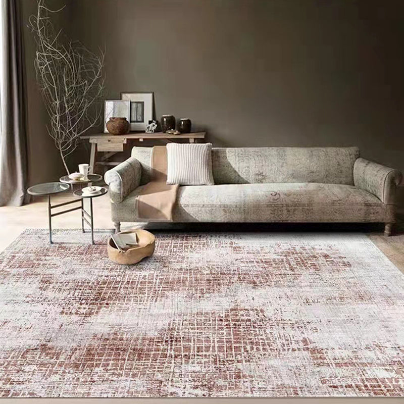 Tapis graphique moderne marron tapis résistant aux taches pour décoration domestique