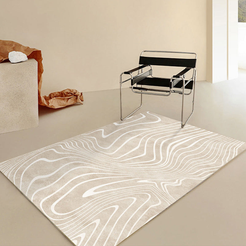 Grauer moderner Teppich Polyester Streifenbereich Teppichwaschmaschine für die Heimdekoration