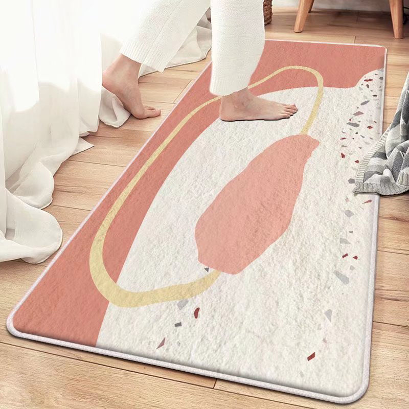 Dark Orange Casual Rug Polyester Color Piece Rug Stain Resistant Rug for Living Room