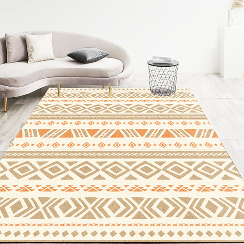 Alfombra gráfica de alfombra de poliéster tradicional marrón para la alfombra lavable para el salón