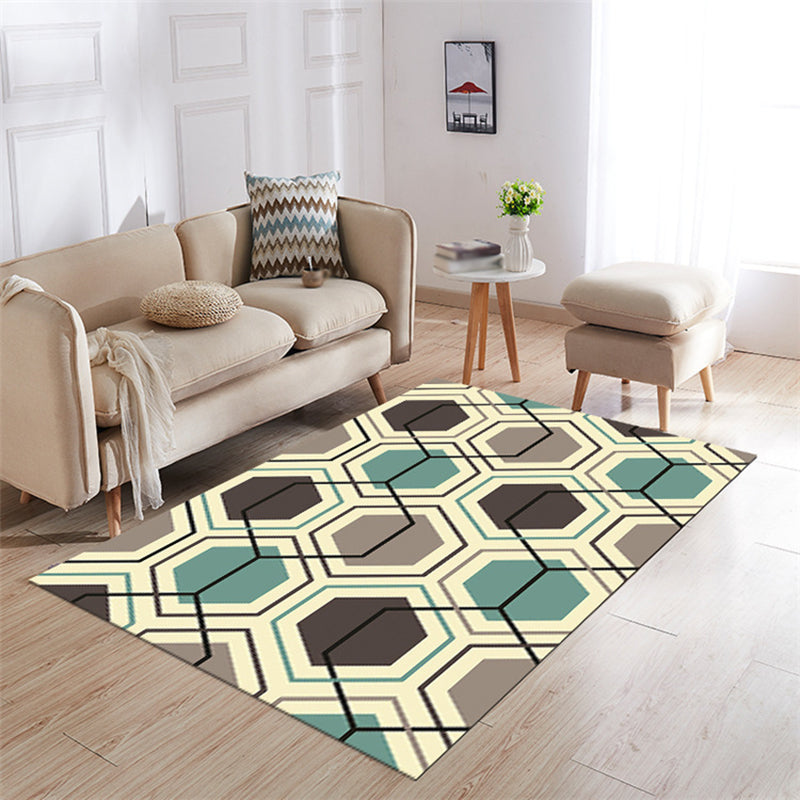 Gelb moderner Teppich Polyester Muster Teppich Färbung widerstandsfähiger Teppich für Salon