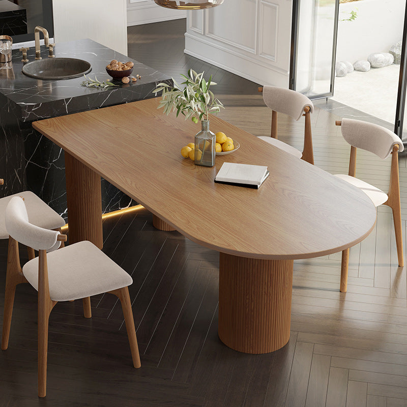 Island Platform Dining Table Contemporary Solid Wood Dining Table