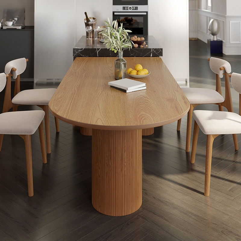Island Platform Dining Table Contemporary Solid Wood Dining Table