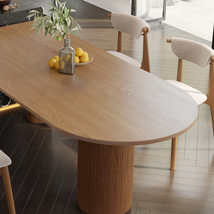 Island Platform Dining Table Contemporary Solid Wood Dining Table