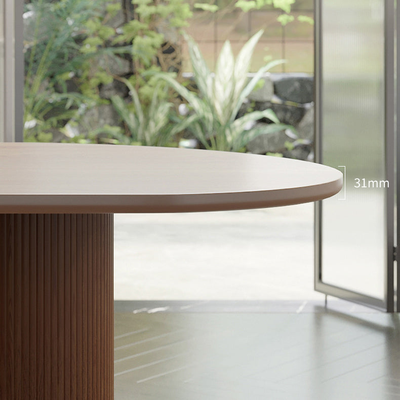 Island Platform Dining Table Contemporary Solid Wood Dining Table