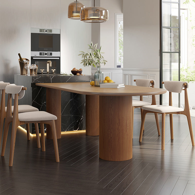 Island Platform Dining Table Contemporary Solid Wood Dining Table