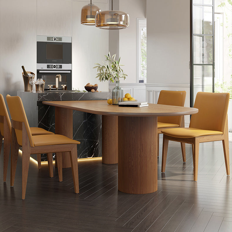 Island Platform Dining Table Contemporary Solid Wood Dining Table