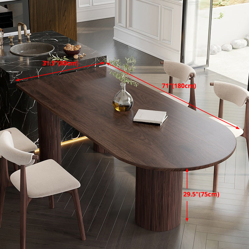 Island Platform Dining Table Contemporary Solid Wood Dining Table