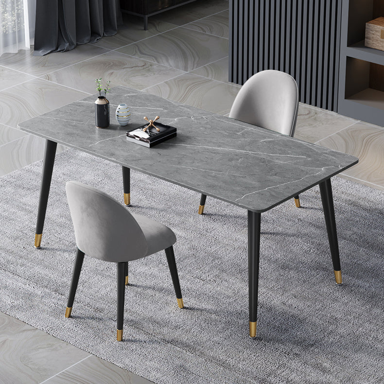 4 Legs Dining Site Table Contemporary Style Stone Dinette Table for Home