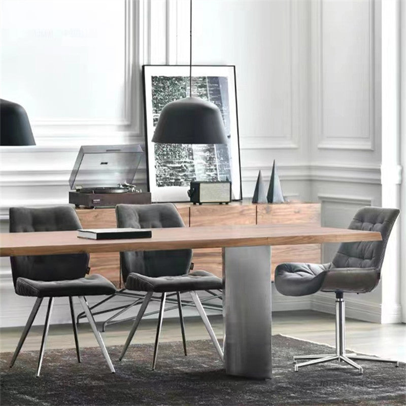 Mesa de comedor glamorosa de forma rectangular Mesa sólida para cocina